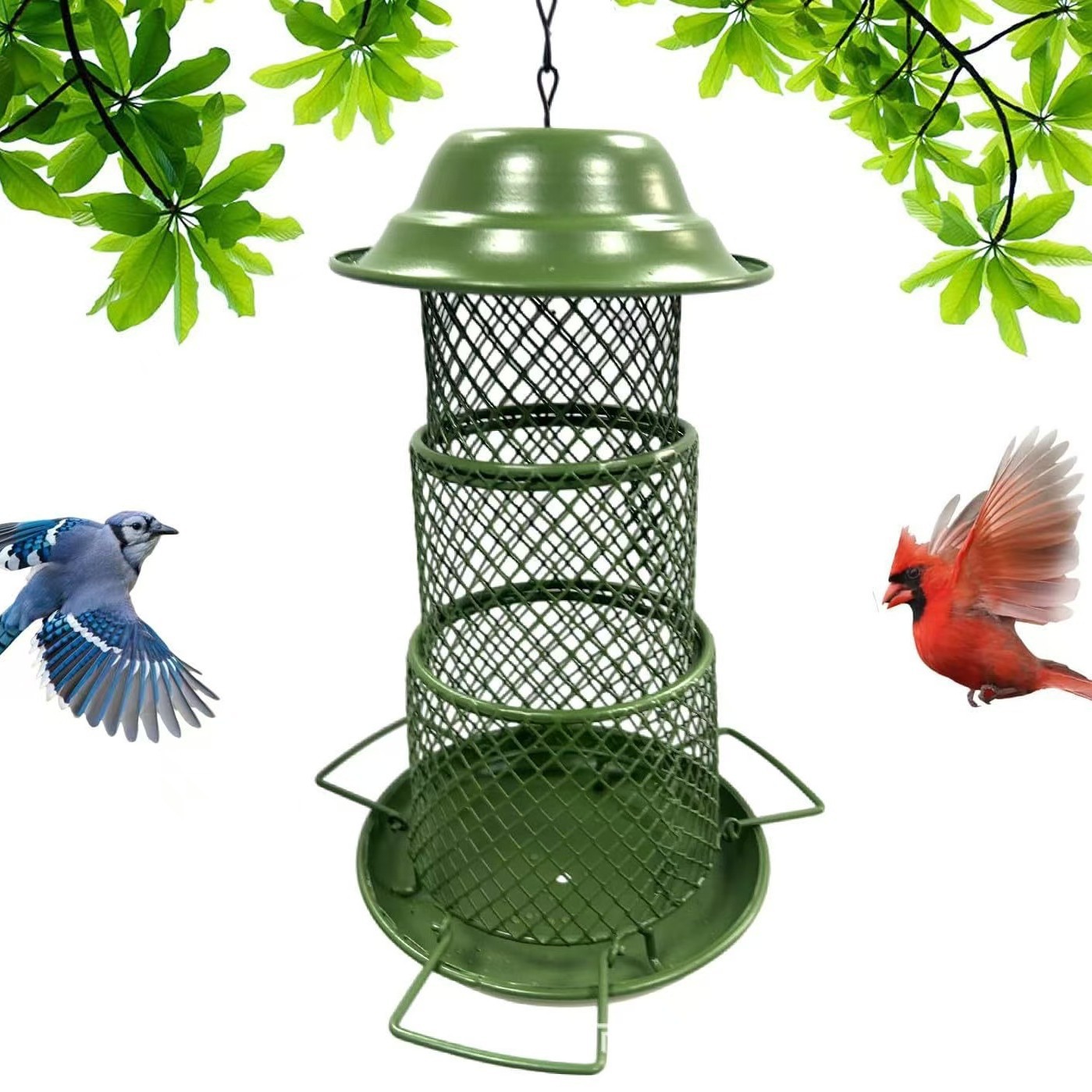Retractable bird feeder new garden iron outdoor hanging automatic…