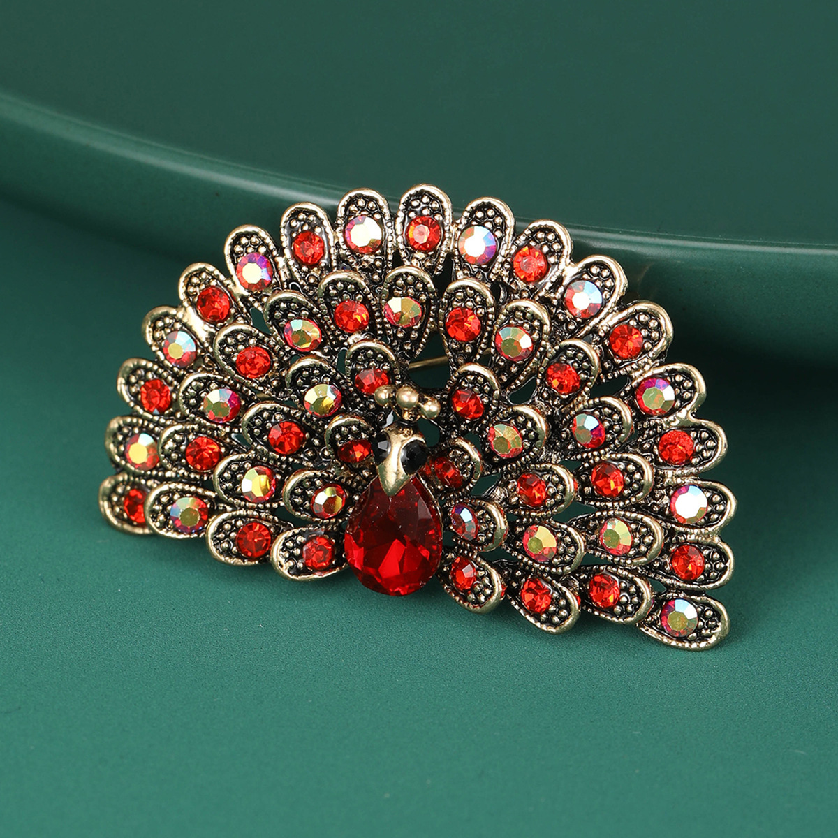 16g Weight Rhinestones Inlay Material Brooches Classification Banquet Occasion Alloy Material Peacock Pattern All Seasons Season Women's Gender Inlay Design Retro Style Retro Pin Peacock Alloy Inlay Rhinestones Women's Brooches 45