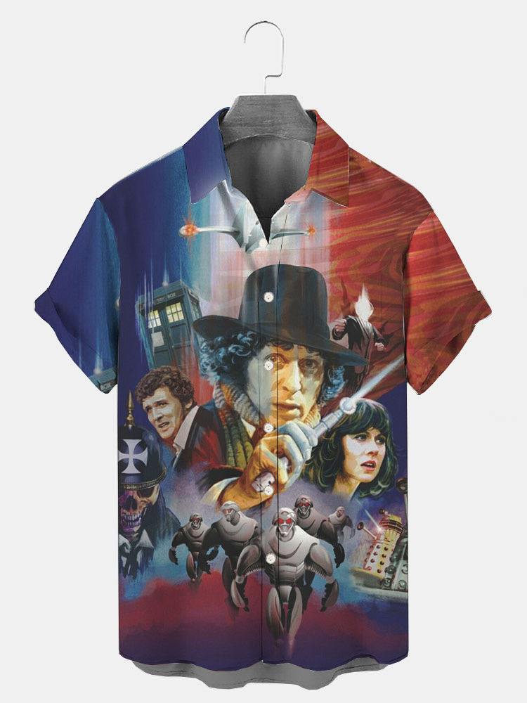 Trend de moda para hombres transfronterizos Camisa de manga corta hawaiana Camisa estampada digital 3D Transfronteriza Amazon