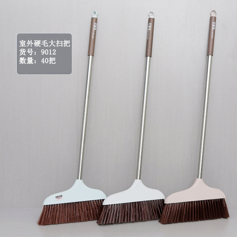 Large outdoor bristle long handle single broom sweeping water sweeping dust strong durable lazy broom non-stick hair cleaning Large outdoor bristle long handle single broom sweeping water sweeping dust strong durable lazy broom non-stick hair cleaning