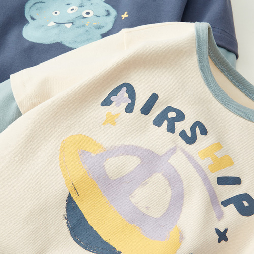 Tongbei 2024 spring children's clothing for boys and girls T-shirt long-sleeved fake two-piece top with Korean style color-blocking bottoming shirt