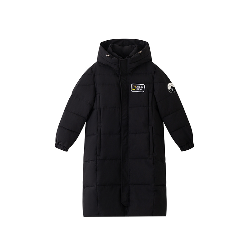 Negro sobre la rodilla larga chaqueta de algodón de pluma femenina invierno 2025 nuevo estilo coreano chaqueta de pan encapuchado para pareja chaqueta de algodón image 5