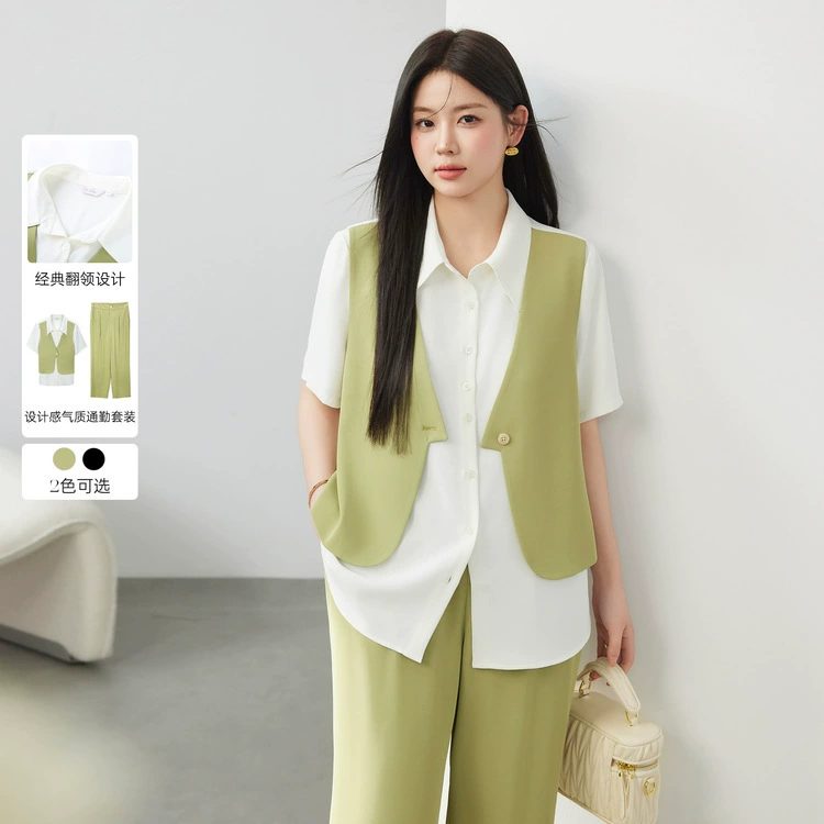 Flat Show Женская мода большого размера, простой темперамент, покрывающий мясо, тонкий набор из двух частей, толстый mm2024 летний новый