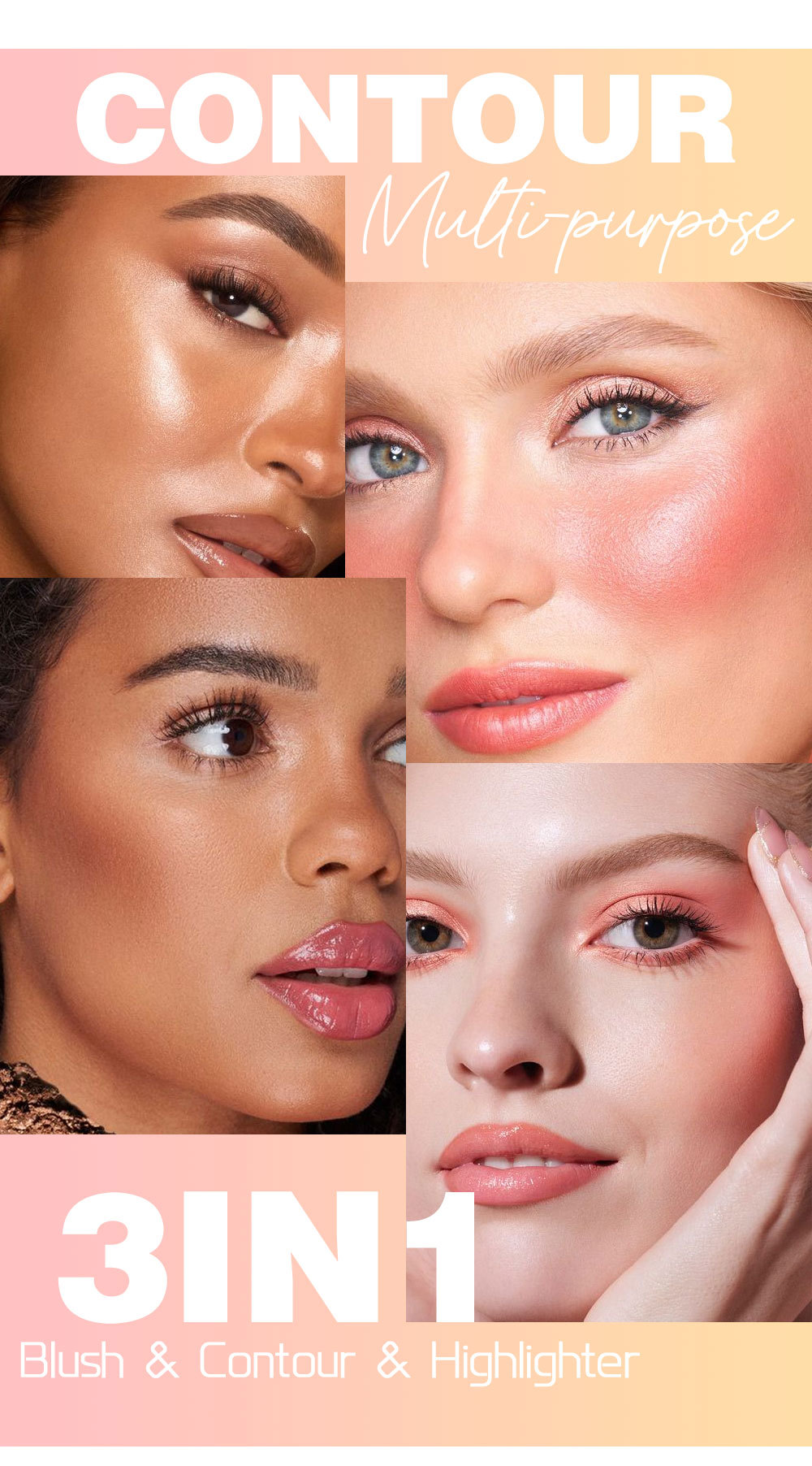 Amazon Matte Blush, Highlighter Three-dimensional contouring all-in-one set, contouring and facial makeup cross-border wholesale Item Picture