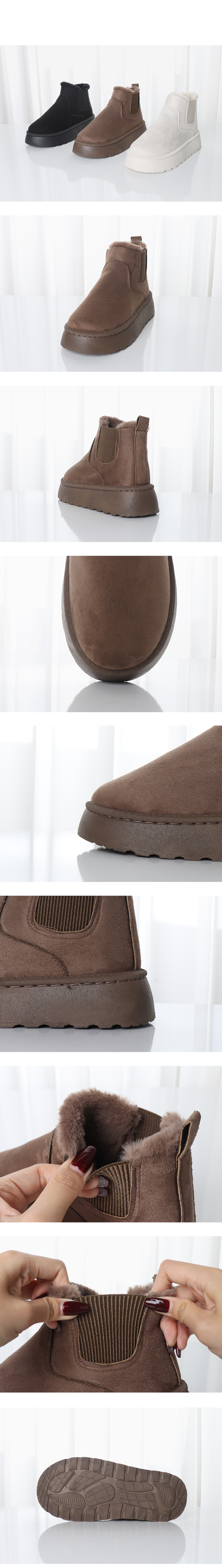 Warm snow boots thickened students a slip-on elastic short cotton boots women's shoes_voghion.com