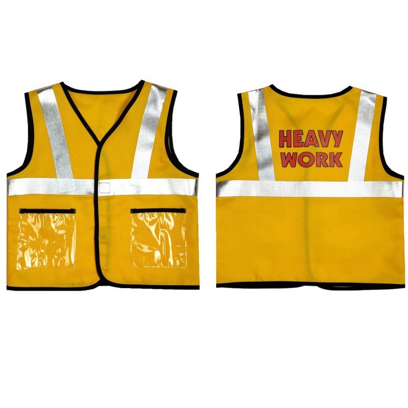 Ropa de vestir para niños de Halloween, chaleco de ingeniero pequeño, traje de juguete, trabajador de mantenimiento amarillo, servicio de juego, trabajador de la construcción