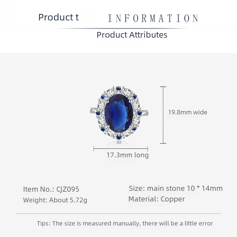 Set, jewelry, blue accessory, necklace, ring, earrings, European style, 3 piece set, wholesale