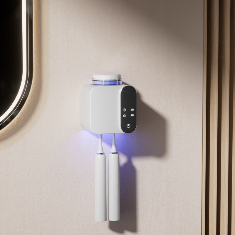 スマート歯ブラシ消毒器紫外線殺菌乾燥倉庫電動トイレ歯ブラシホルダー穴なし壁掛け|undefined