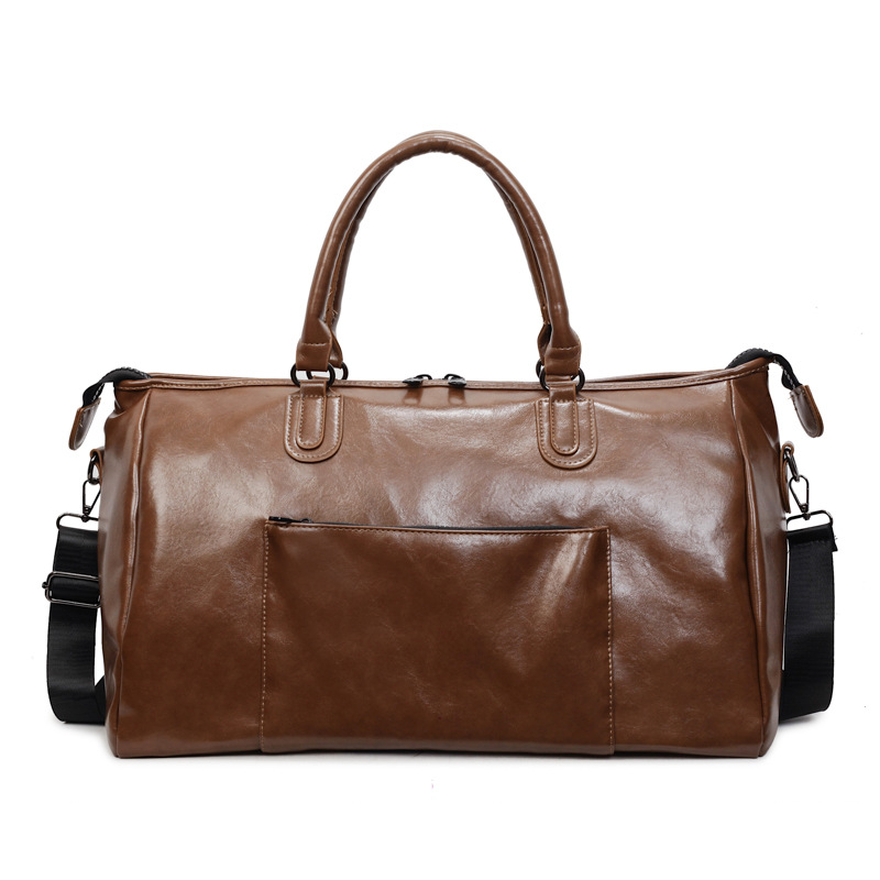 Vintage Leather Handheld Travel Bag, Large Capacity Outdoor Sports & Gym Bag, Crossbody Business Trip Luggage Bag For Men And Women - Thumbnail 5