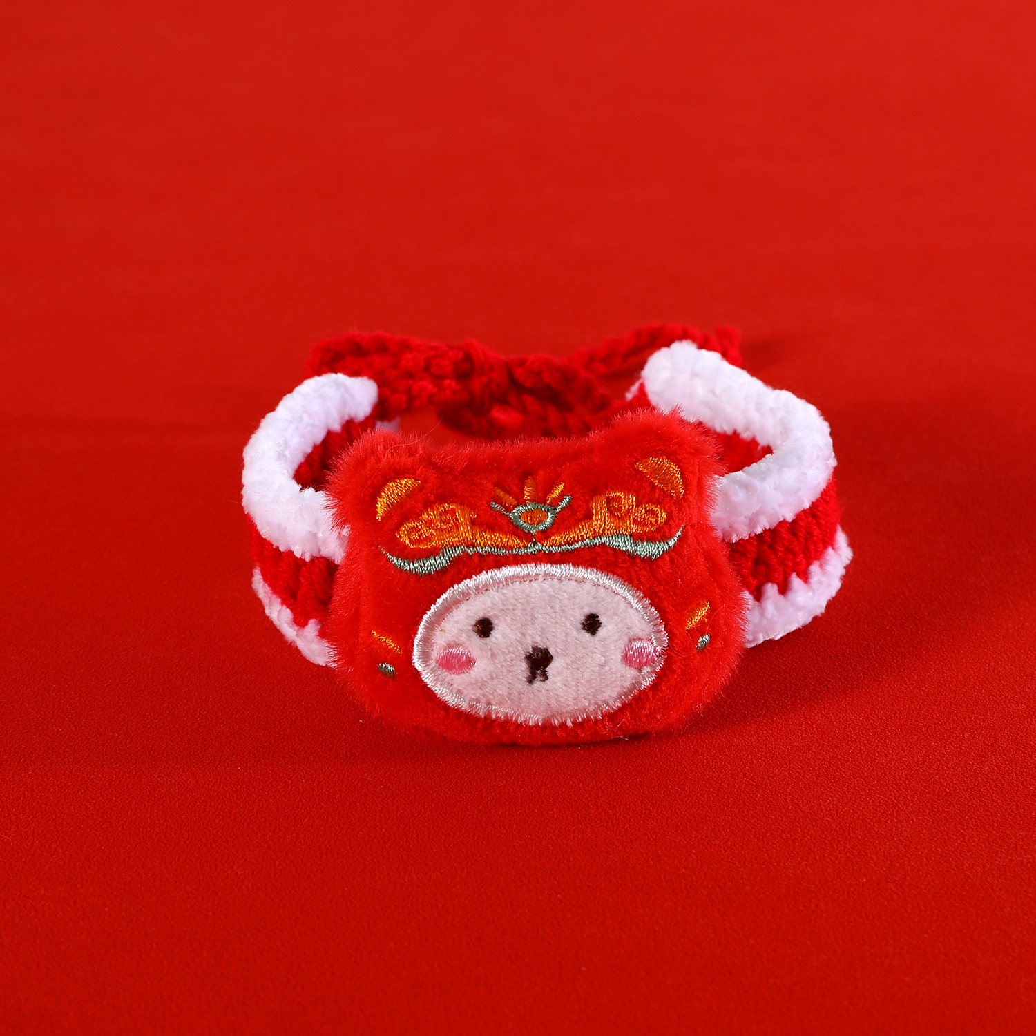 2024 dragón año mascota collar de dibujos animados peluche despertar león gancho de mano lana gato perro bufandas de Año Nuevo Festival de Primavera