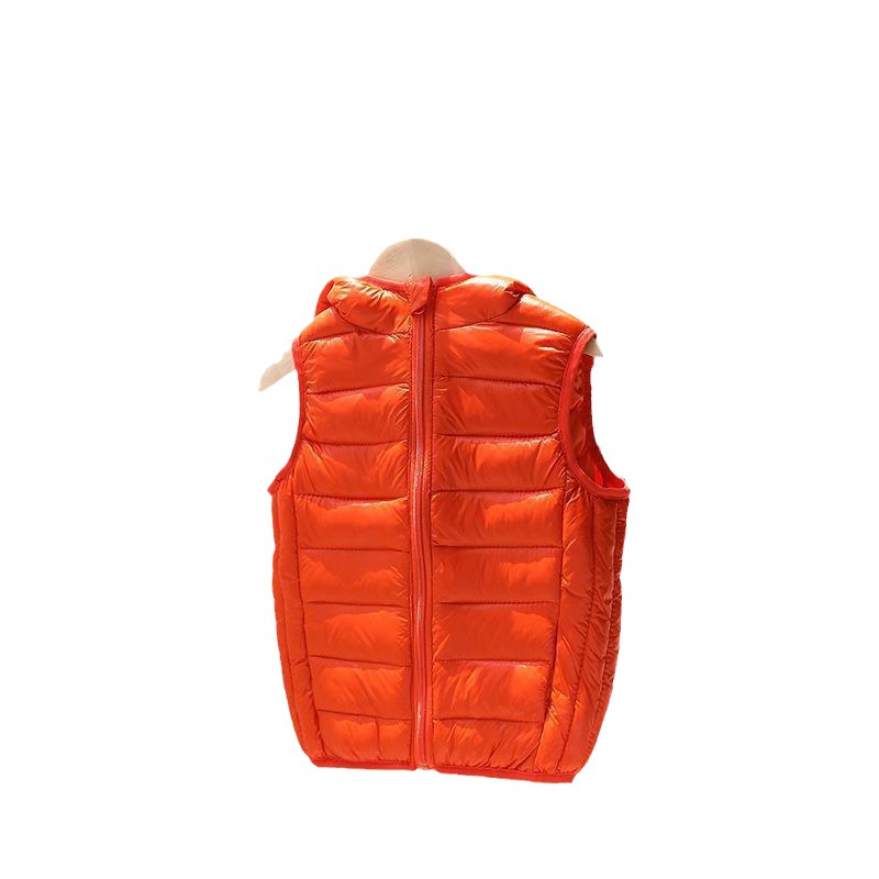 Chaleco de algodón para niños Otoño e Invierno estilo coreano medio y grande para niños y niñas chaleco con capucha Logotipo de chaleco de jardín de infantes