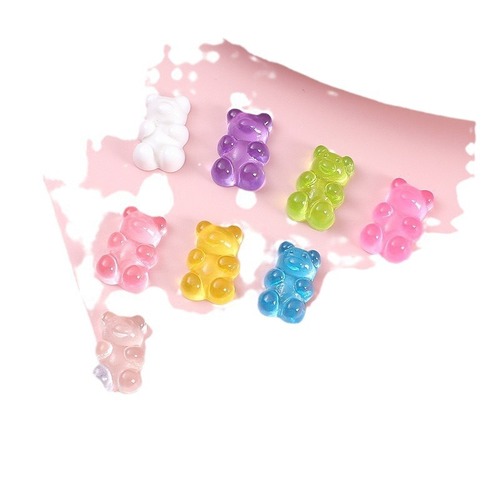 Resin Accessories Transparent Teddy Bear School Supplies Phone Case Material Slime Filling DIY Decorative Accessories