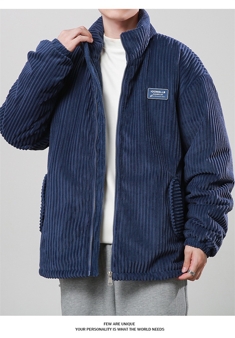 Autumn And Winter Warm Cotton-padded Clothes Men's Corduroy Loose Couple Thickened Windproof Cotton Clothes American Retro Cold-resistant Jacket_voghion.com