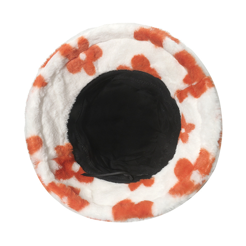Flat Eaves Rim Women's Fashion Flower Sewing Flat Eaves Bucket Hat