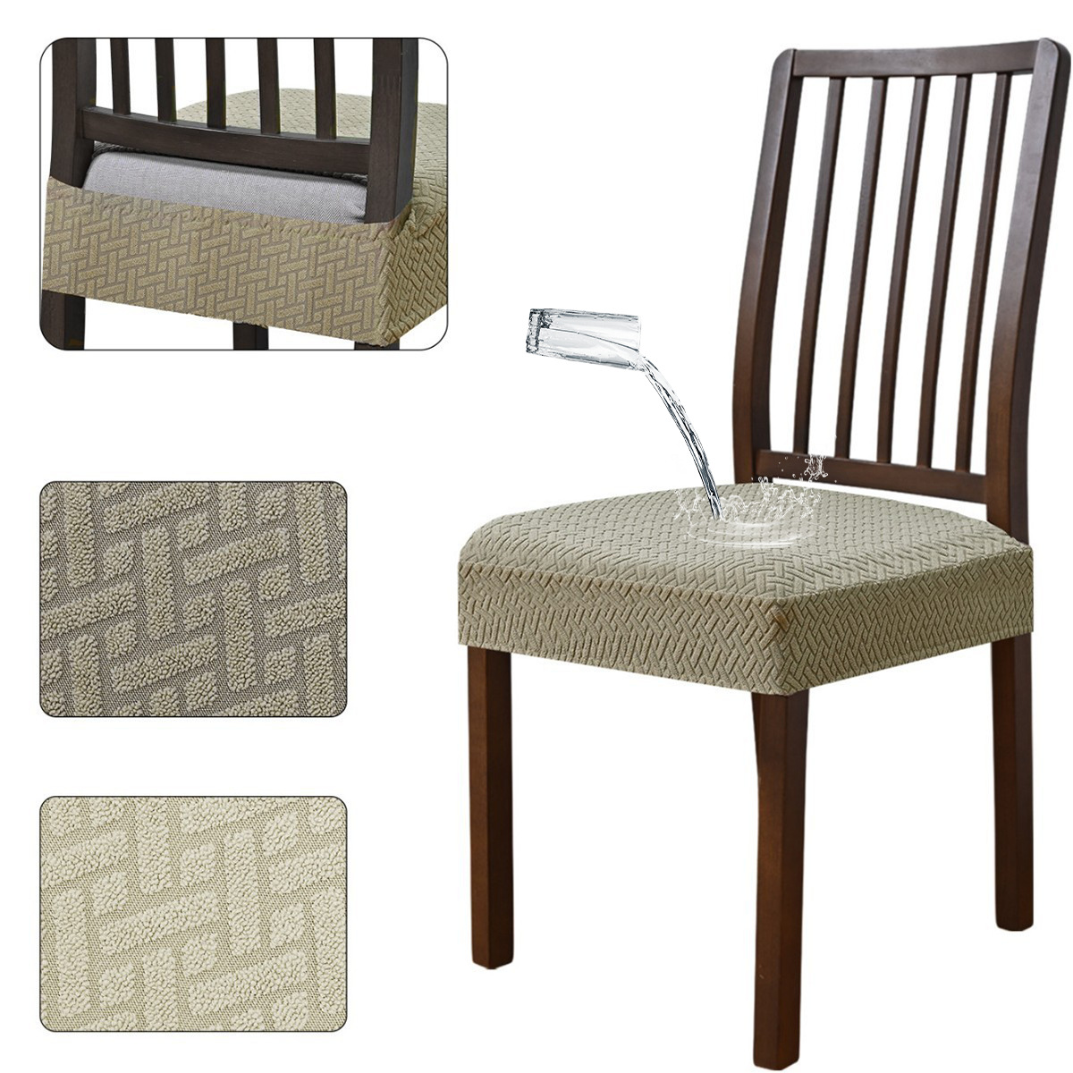 Amazon Jacquard transfronterizo T a prueba de agua estriado doble cubierta de asiento elástico taburete cubierta de asiento en stock