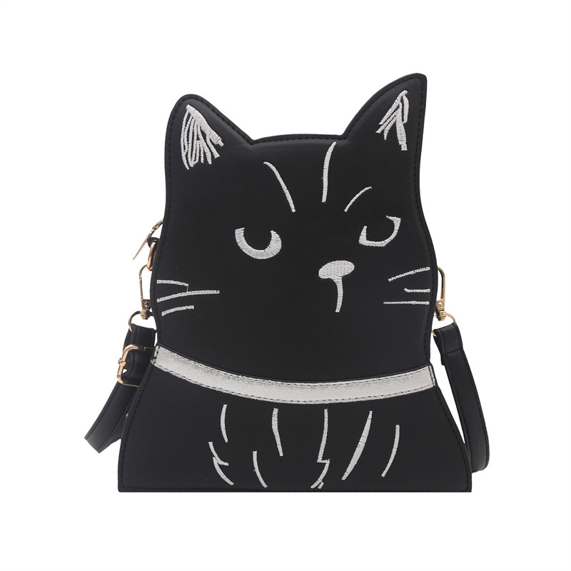 Borsa a tracolla a forma di gatto borsa a spalla donna versatile_voghion.com