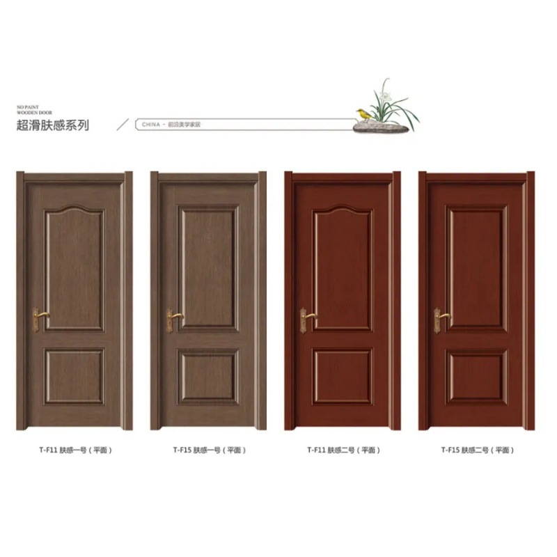 Puerta de madera sólida puerta de madera de cristal de carbono puerta de madera compuesta puerta de dormitorio puerta interior puerta de madera aislada puerta de madera libre de pintura