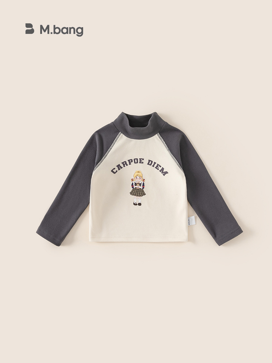 Youbao Ropa Infantil para Niñas, Camiseta de Manga Raglán con Cuello Redondo, Invierno, Nuevo Estampado de Dibujos Animados de Wuxing, Top de Invierno para Niña Pequeña