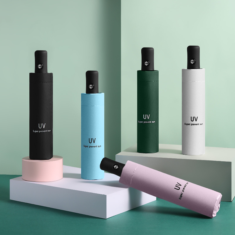 A large number of wholesale UV vinyl sunscreen sun umbrella folding rain and shine dual-use advertising gifts automatic umbrella manufacturers
