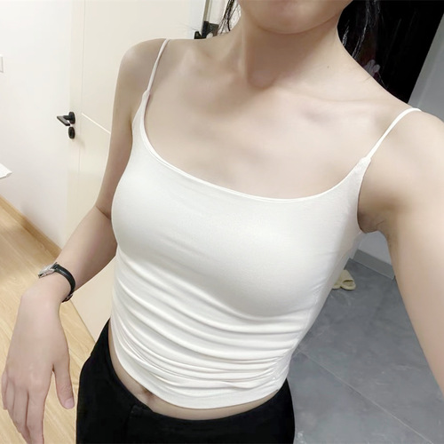 Apricot super soft thickened modal straps women's breast pads slim and sexy inner layering shirt