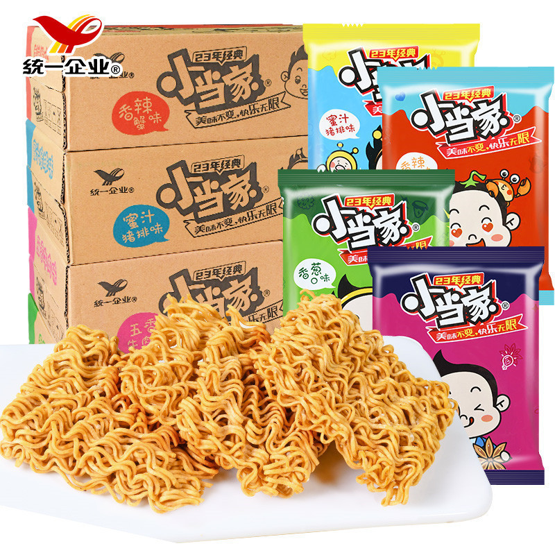 Unified Xiaodangjia Crispy Noodles Mixed Flavor Internet Celebrity Snacks Whole Box Instant Noodles Office Leisure Wholesale Fast Food