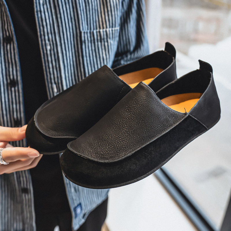 Men's New Versatile Soft-Soled Loafers, Flat Slip-On Birkenstock-Style Shoes, Fashionable Casual Loafers, Large Size, Cross-Border Size 46
