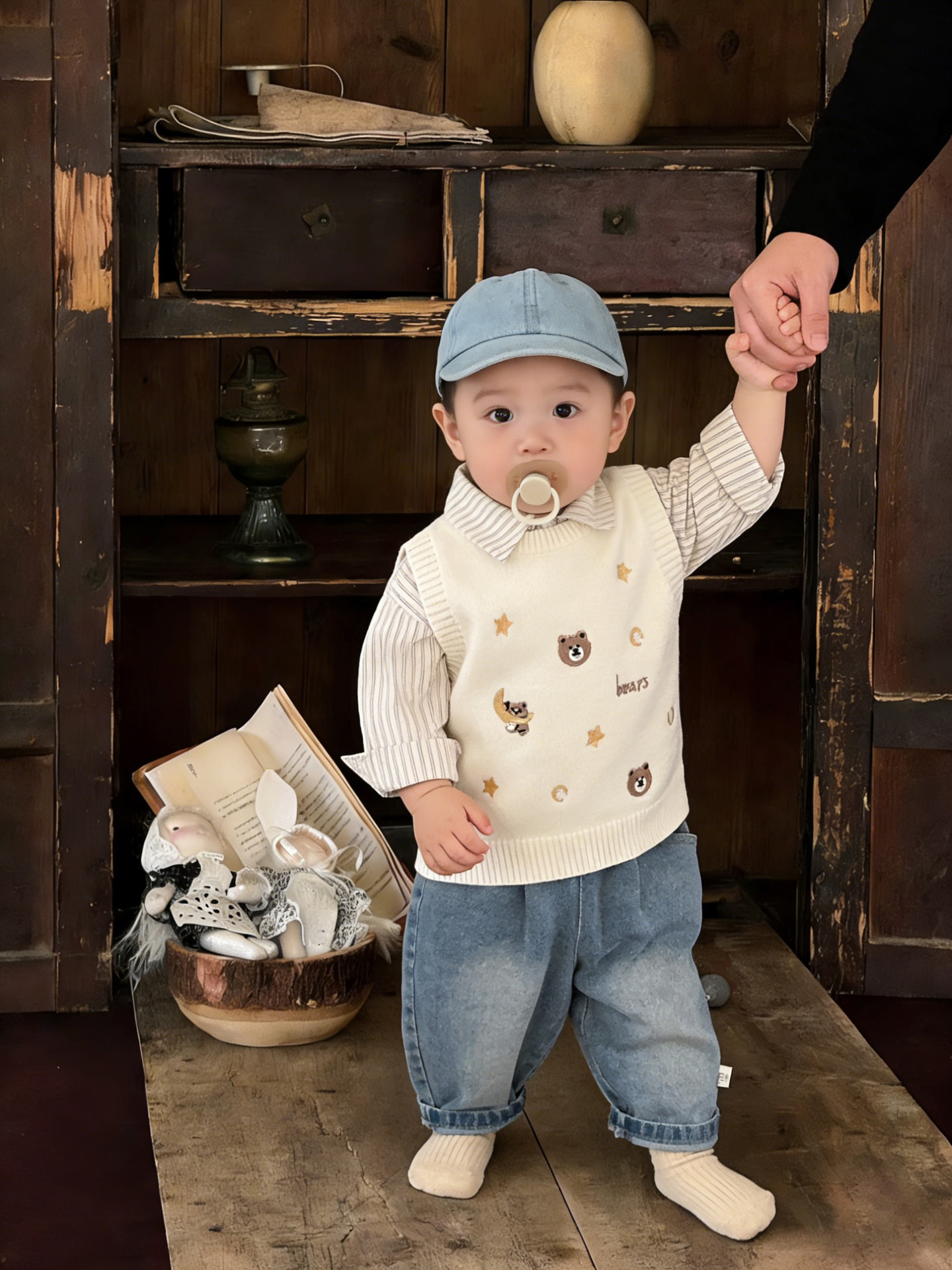 Primavera bebé coreano chaleco de primavera y otoño guapo bebé chaleco de punto de moda ropa de niños universal