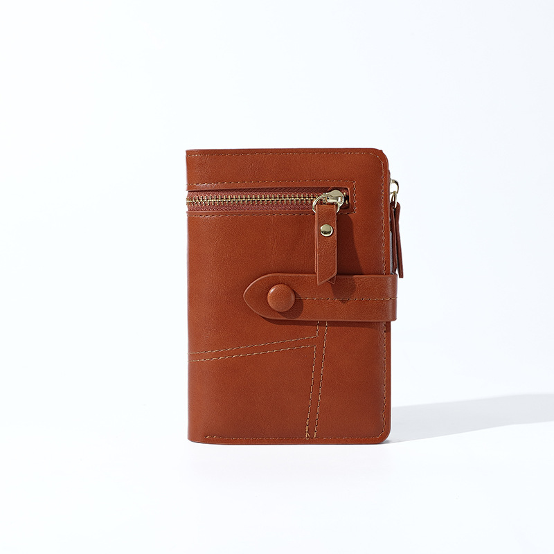 Haitao nueva cartera de mujer pu cremallera corta monedero estilo coreano estudiante plegable multifuncional cartera de mano