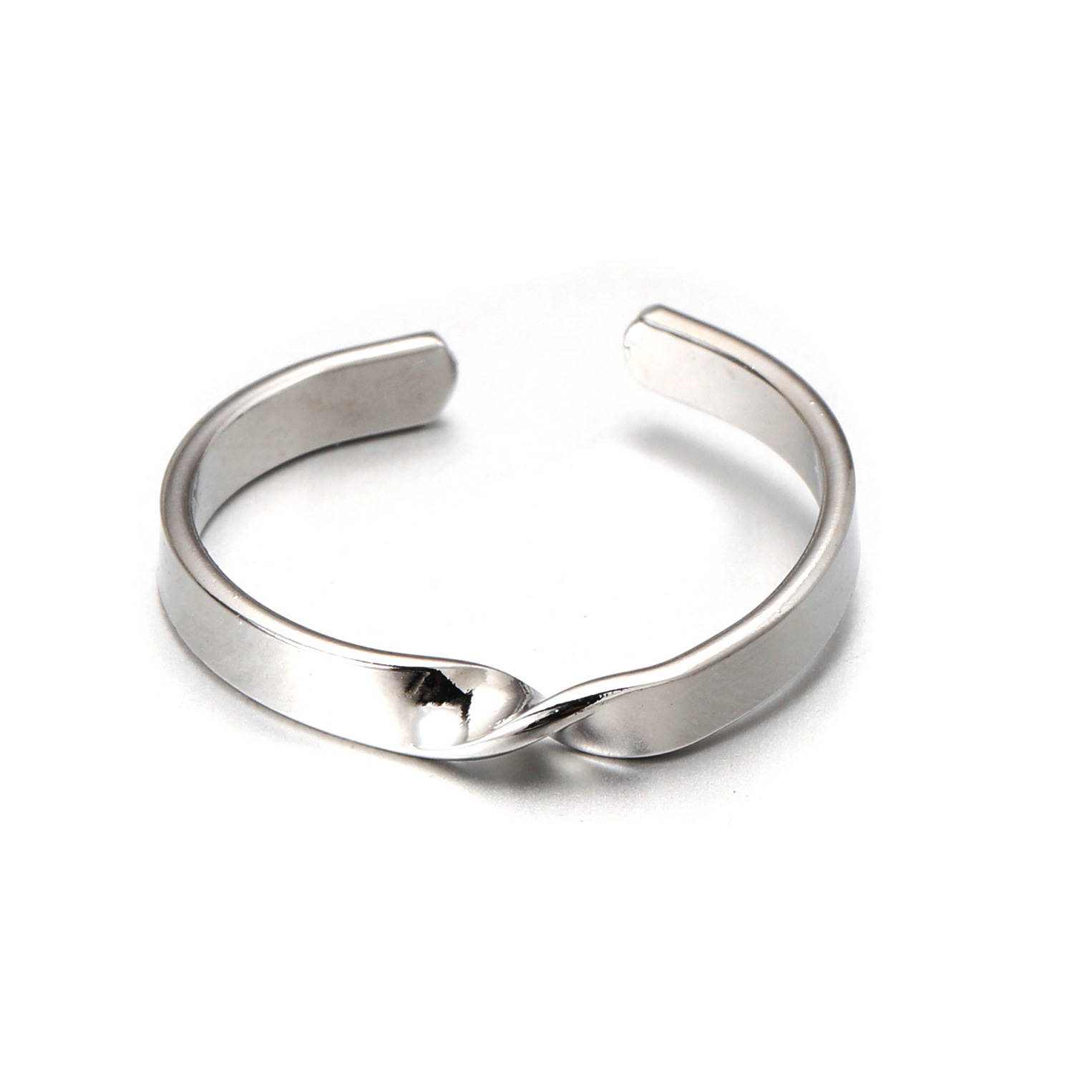 Irregular Twist Open Ring Minimalist Mobius Style Adjustable Ring_voghion.com