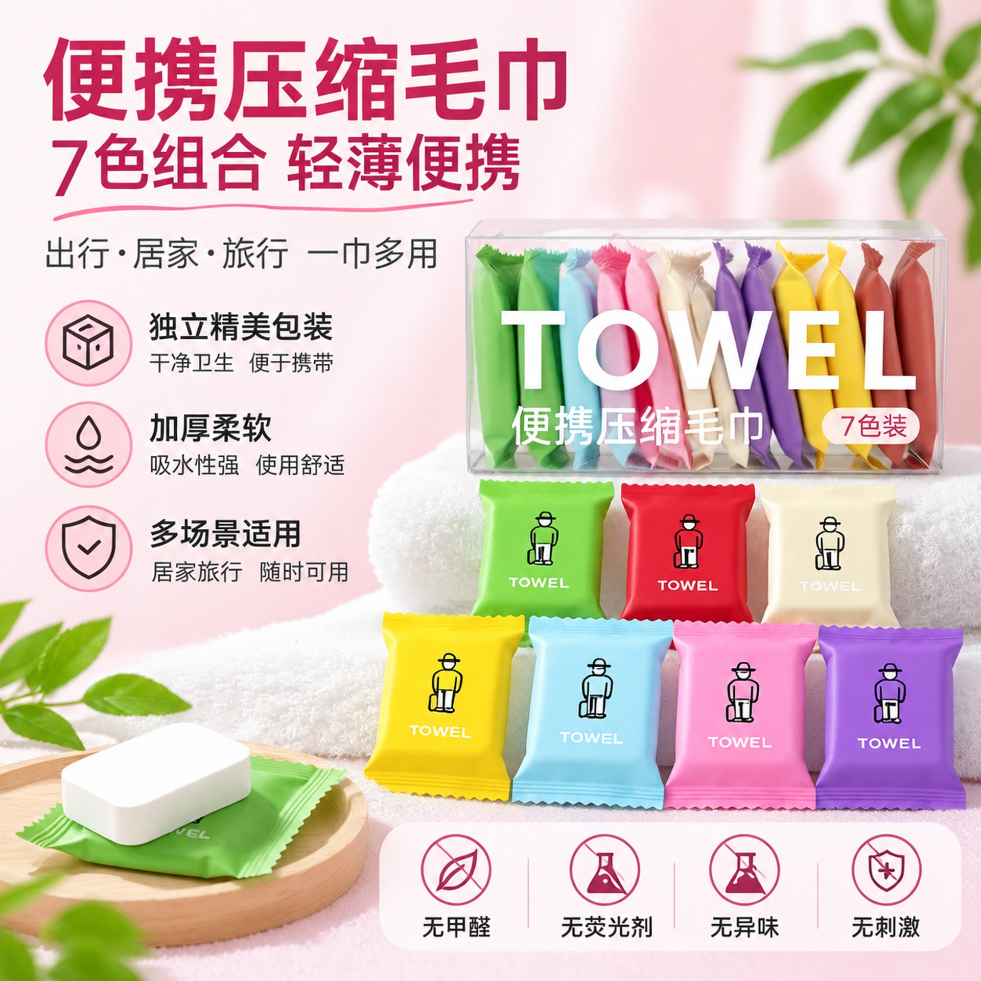 Cross-Border Foreign Trade Xiyin Thickened Portable Disposable Face Towels Travel Candy Cleansing Towels Compressed Square Towels Wholesale