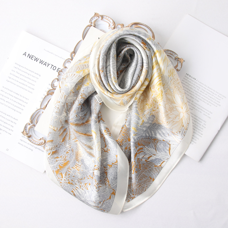 220g Weight Women's Elegant Printing Silk Silk Scarf