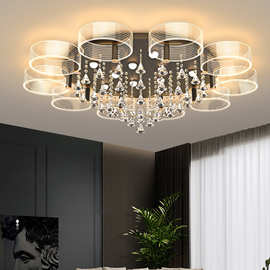 2023新款客厅灯水晶led吸顶灯现代简约创意大气大厅卧室餐厅灯具