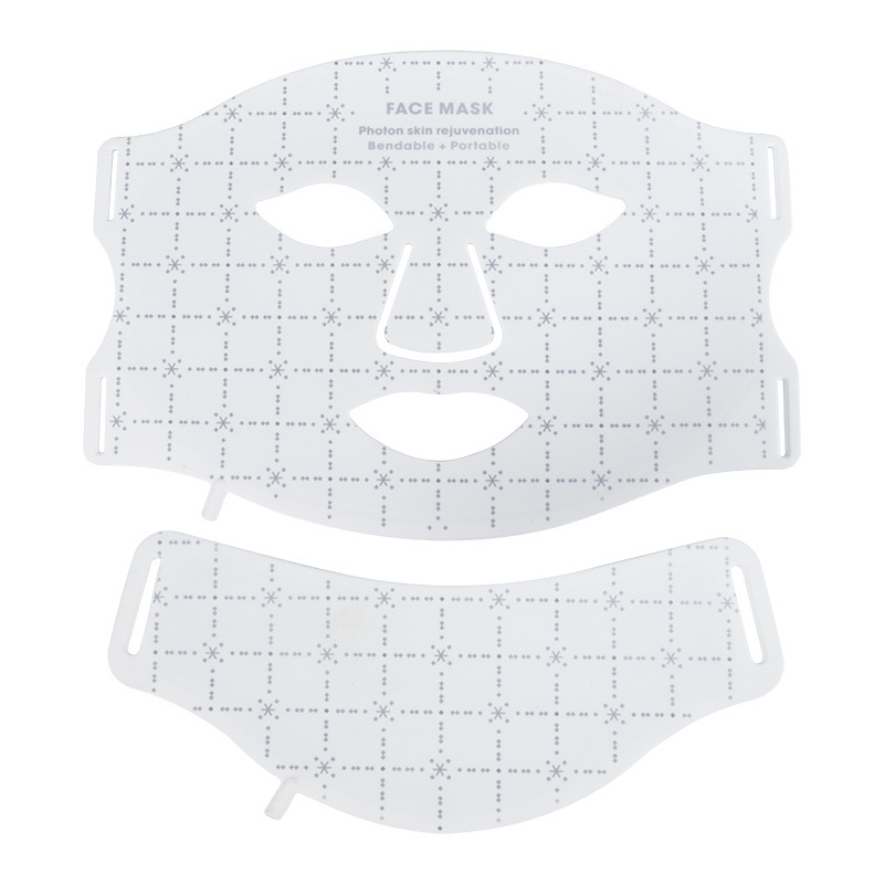 Dispositivo de máscara de fotones con luz roja y azul para rostro y cuello, máscara de belleza LED de silicona para uso doméstico. image 15