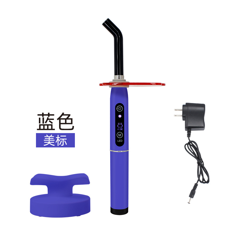 Máquina de fotocurado dental, máquina de curado de resina fotosensible LED oral, lámpara de fotocurado de alta potencia de doble uso enchufable y con luz de color.