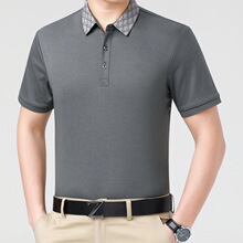 大牌中老年夏季新款短袖POLO衫感中年爸爸装简约休闲T恤男士上衣