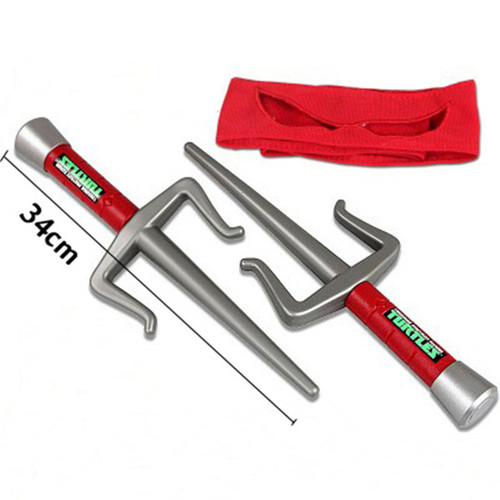 Teenage Mutant Ninja Turtles Weapon Set Eyepatch Knife and Fork Nunchuk Weapon Model Cosplay Anime Cosplay