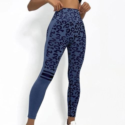 Cross-border seamless high-waisted cheetah print tummy control yoga pants tight peach hip quick-drying training hip lifting fitness pants