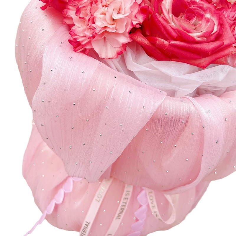 Alto sentido bouquet embalaje hilo flor material de embalaje Material de embalaje floral de tela de seda hilo de diamante estrella coreana flash fino