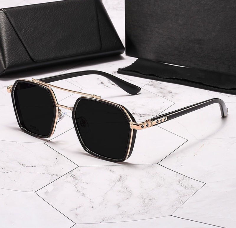 100g Weight Full Frame Glasses Structure Sunglasses Classification PC, UV400 Protection Lens Material Polygon Glasses Style Outdoor, Travel Occasion Solid Color Pattern Men'S Gender Fashion Style Grey, Silver Color Fashion Solid Color PC UV400 Protection Polygon Full Frame Men's Sunglasses