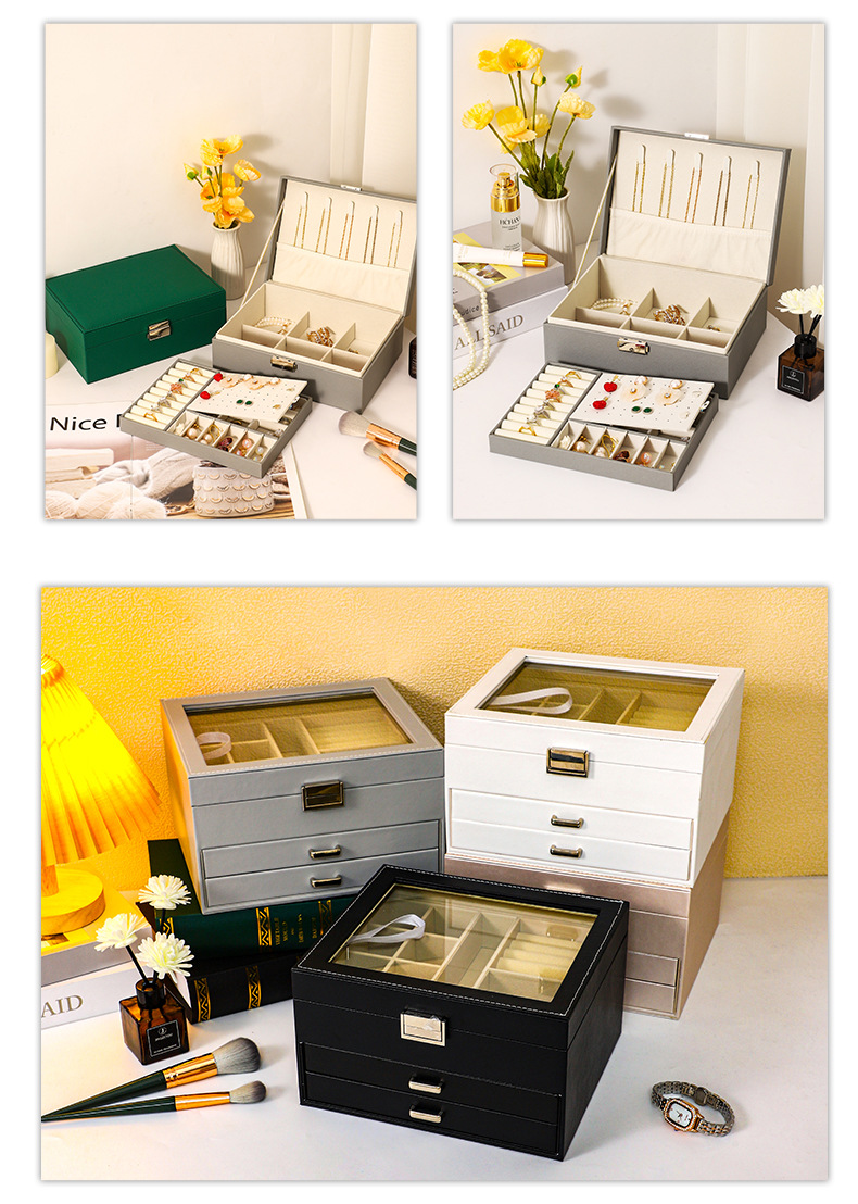 696g Weight Jewelry Boxes Classification 1 Piece Quantity Indoor Occasion Modern Style Simple Style Solid Color Pu Leather Jewelry Boxes
