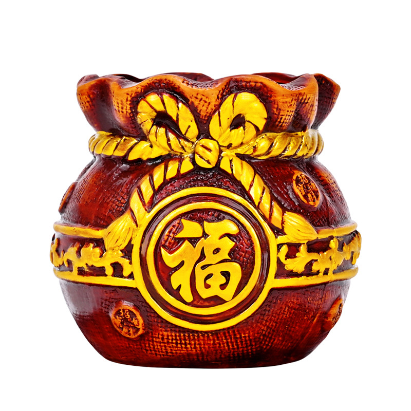红陶花盆轻质陶瓷盆器创意招财纳福中国风绿植发财树金钱树盆栽