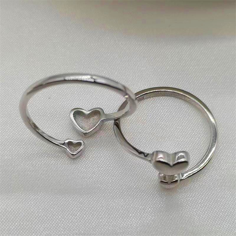 Cute Sweet Heart Shape Sterling Silver Plating Open Ring display picture 4