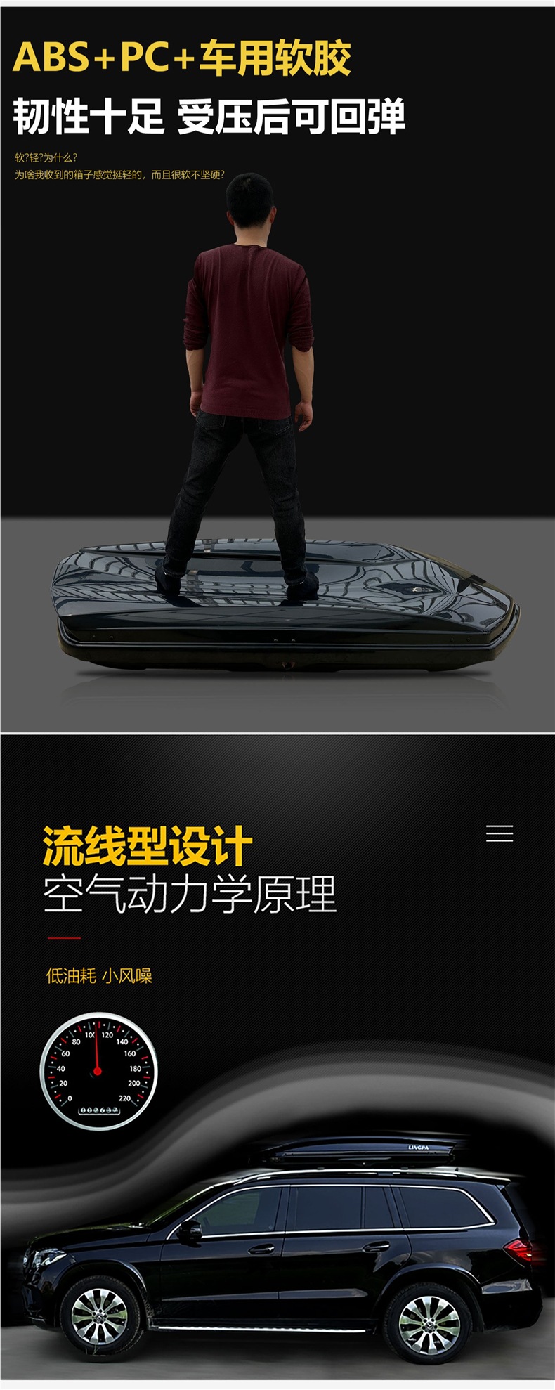 Roof Luggage Box for Suv, Universal Car Roof Box, Luggage Rack, Travel Box, Ultra-Thin, Large Capacity, Recessed Type