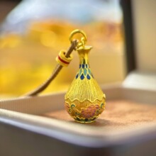 沙金饰品新中式宫廷风珐琅花瓶吊坠项链女款小众高级感挂坠毛衣链