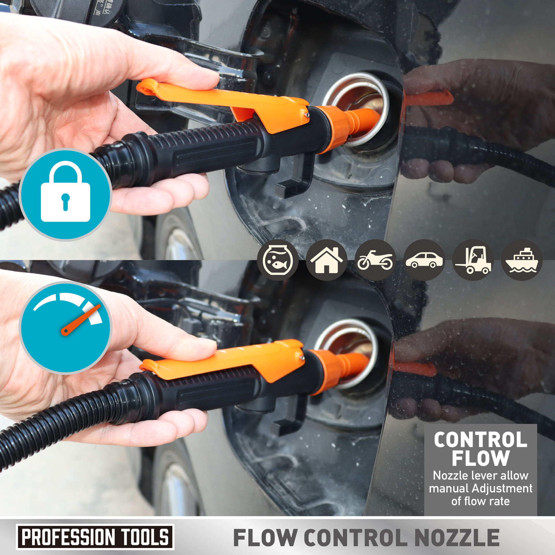Explosión de comercio electrónico con cañón de flujo controlado, bomba de bombeo eléctrica, tanque de combustible de automóvil, bomba de bombeo de batería