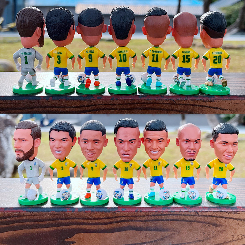 Figuras Coleccionables de Estrellas del Fútbol Brasileño: Ronaldo, Neymar, Carlos, Muñecos de Rivaldo