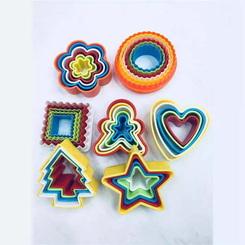 Baking mold 5-6 piece plastic cookie mold set, cake mousse circle, vegetable cutting, cookie plum blossom mold