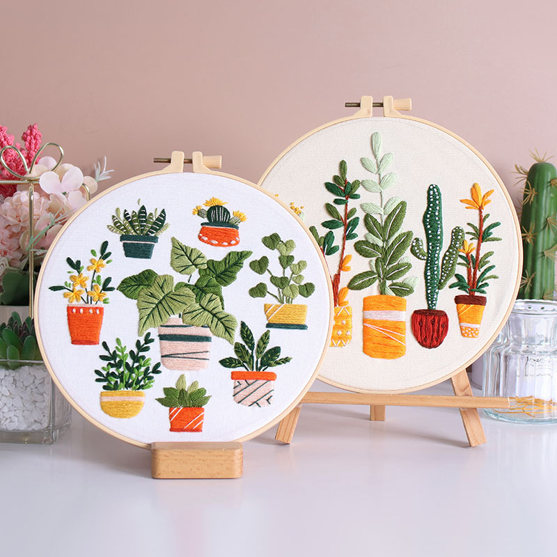 Plant Garden Handmade DIY Bordado Material Paquete Plantas verdes originales Traje de costura de tela de estilo europeo Inglés transfronterizo