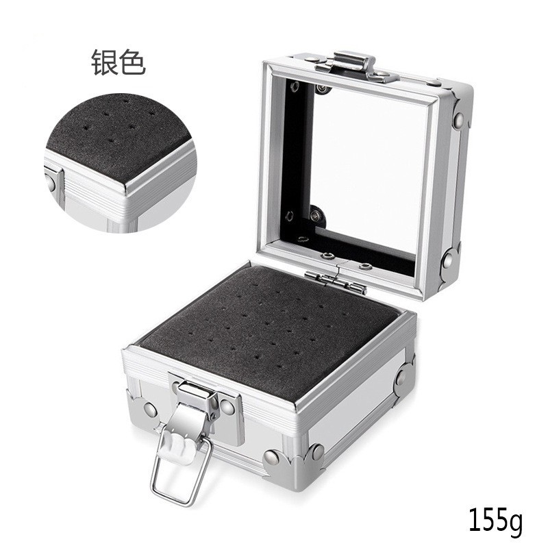 Nueva caja de aluminio de cabeza de pulido de uñas caja de aluminio de alta gama caja de almacenamiento de cabeza de pulido de uñas 4 colores opcionales