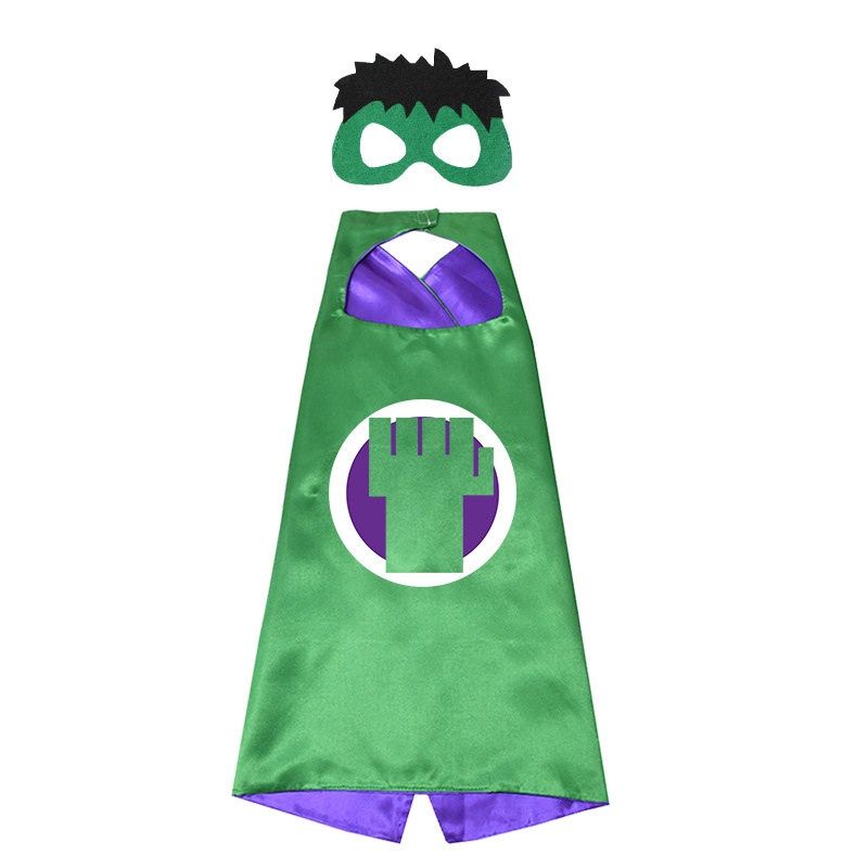 En stock al por mayor de Halloween Capitán América traje Spiderman Iron Man Hulk superhéroe capa niños